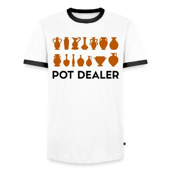 Potier en pot en pot drôle - T-shirt contrasté Homme - blanc/noir - Devant - AI Model Female 172 light (172cm) & AI Model Male 178 dark (178cm)