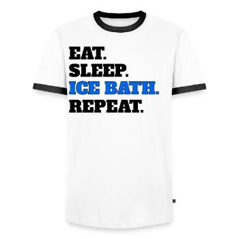 Bain de glace - T-shirt contrasté Homme - blanc/noir - Devant - AI Model Female 172 light (172cm) & AI Model Male 178 dark (178cm)