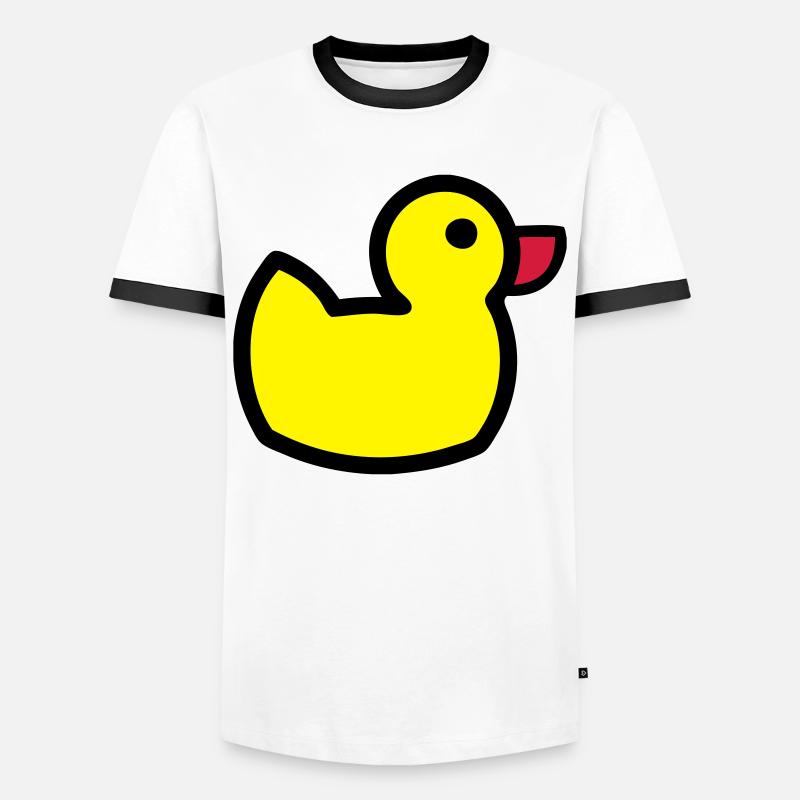Entchen - Männer Kontrast-T-Shirt - Weiß/Schwarz