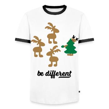 weihnachten - Männer Kontrast-T-Shirt - Weiß/Schwarz - Vorne - AI Model Female 172 light (172cm) & AI Model Male 178 dark (178cm)
