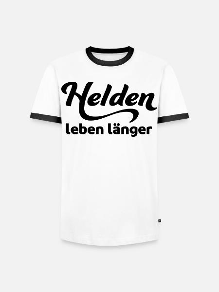 helden - Männer Kontrast-T-Shirt - Weiß/Schwarz
