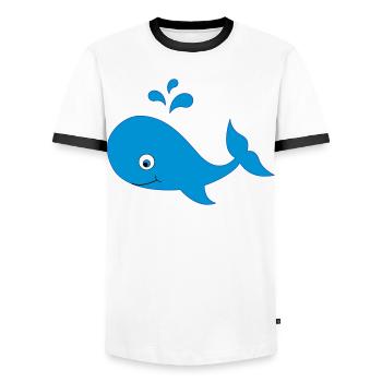 wal - Männer Kontrast-T-Shirt - Weiß/Schwarz - Vorne - AI Model Female 172 light (172cm) & AI Model Male 178 dark (178cm)