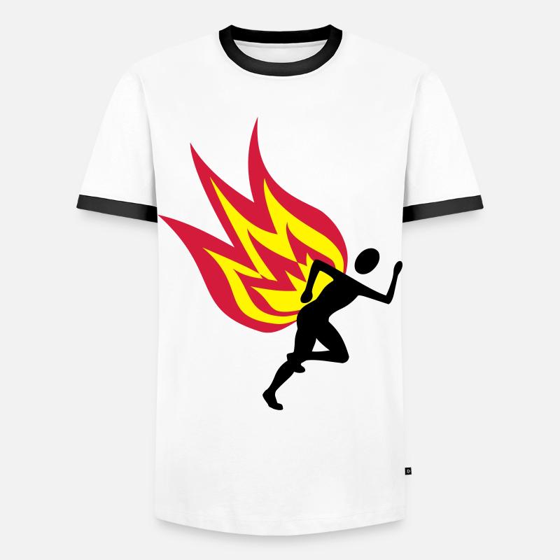 Jogger fire - Men's Ringer Shirt - white/black