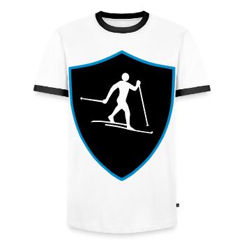 Nordic shield - Men's Ringer Shirt - white/black - Front - AI Model Female 172 light (172cm) & AI Model Male 178 dark (178cm)