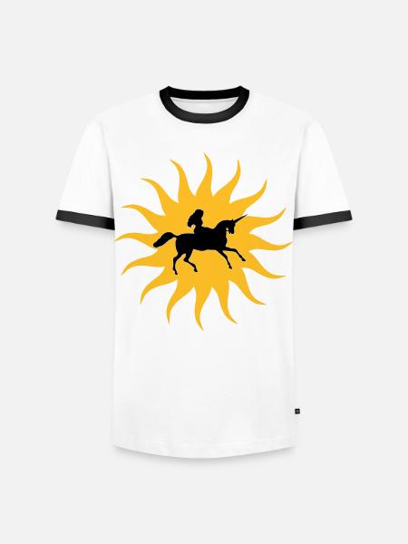 Sun with Unicorn - Men's Ringer Shirt - white/black