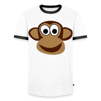 Affe - Männer Kontrast-T-Shirt - Weiß/Schwarz - Vorne - AI Model Female 172 light (172cm) & AI Model Male 178 dark (178cm)