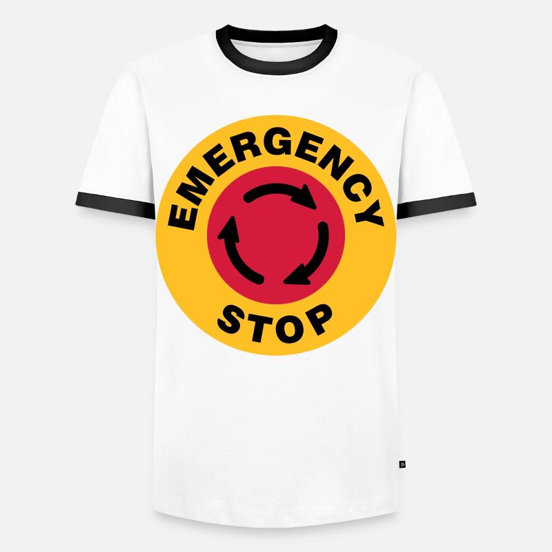 Emergency | Notfall | Stop - Men's Ringer Shirt - white/black