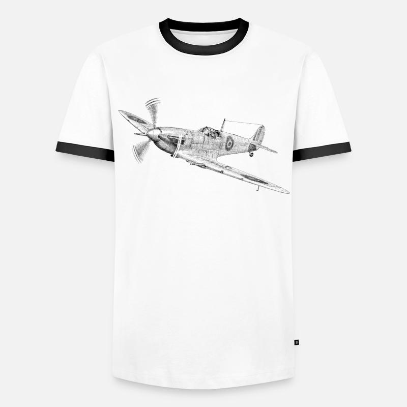 Spitfire - Männer Kontrast-T-Shirt - Weiß/Schwarz