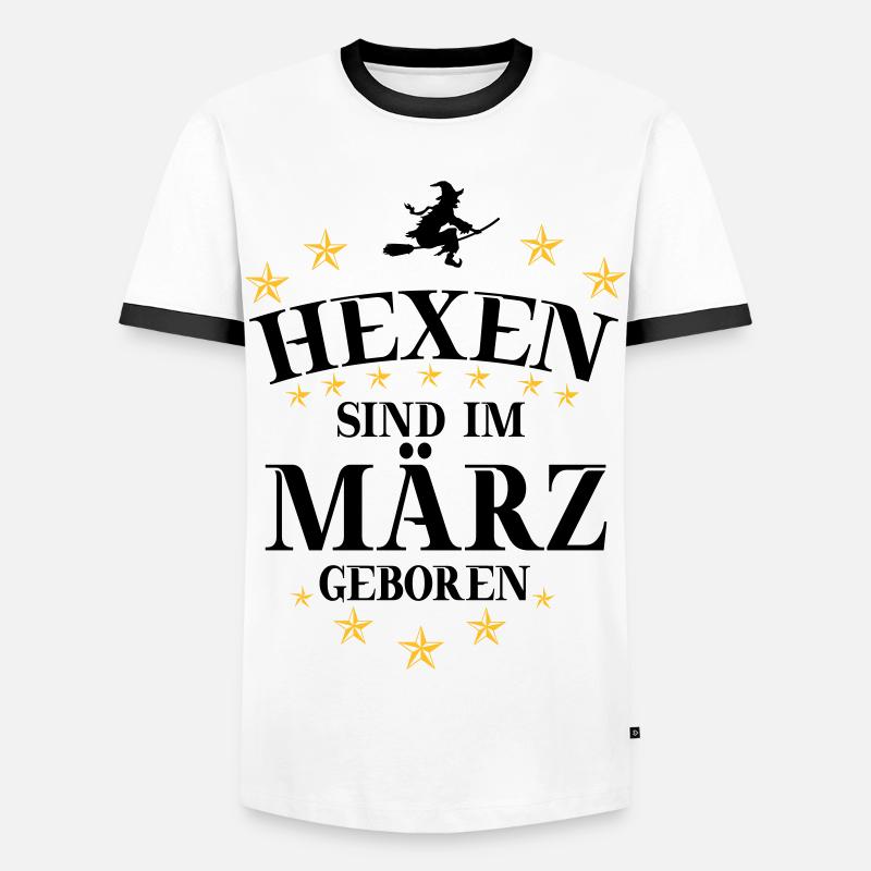 Hexen März - Männer Kontrast-T-Shirt - Weiß/Schwarz
