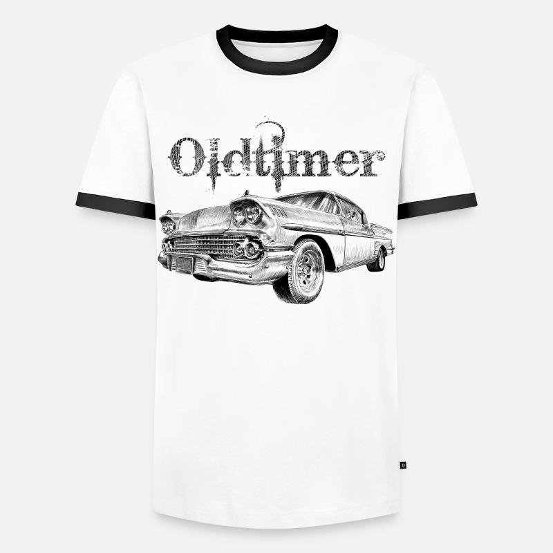 Oldtimer - T-shirt contrasté Homme - blanc/noir
