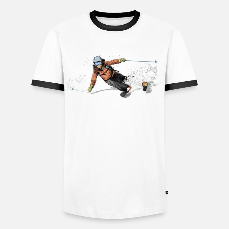ski - Men's Ringer Shirt - white/black