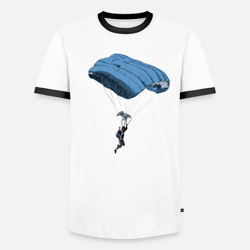 parachuting - Men's Ringer Shirt - white/black