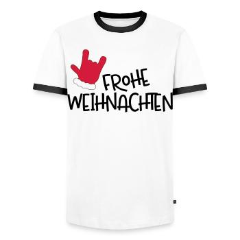 Weihnachten - Männer Kontrast-T-Shirt - Weiß/Schwarz - Vorne - AI Model Female 172 light (172cm) & AI Model Male 178 dark (178cm)