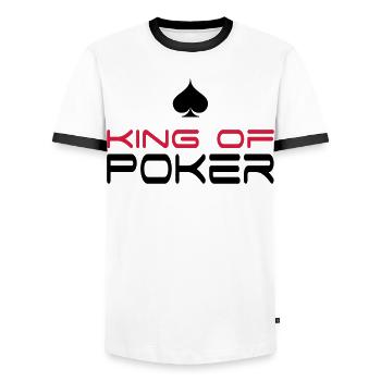 poker - T-shirt contrasté Homme - blanc/noir - Devant - AI Model Female 172 light (172cm) & AI Model Male 178 dark (178cm)