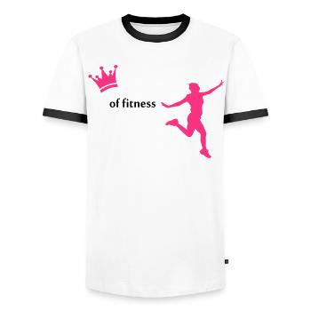 sport - T-shirt contrasté Homme - blanc/noir - Devant - AI Model Female 172 light (172cm) & AI Model Male 178 dark (178cm)