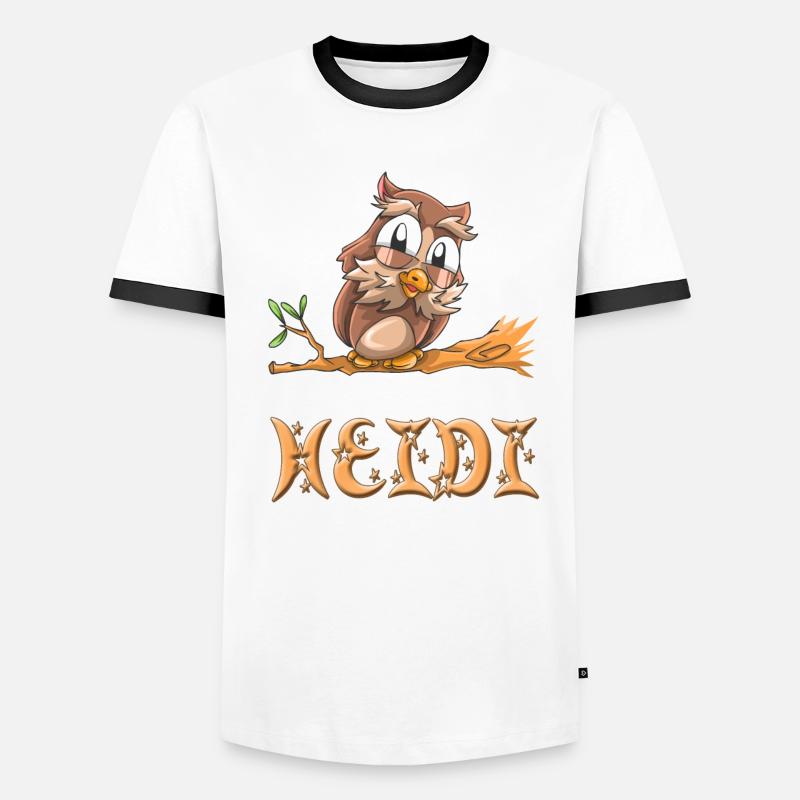 Eule Heidi - Männer Kontrast-T-Shirt - Weiß/Schwarz