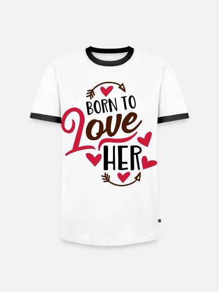 love - Men's Ringer Shirt - white/black