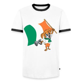 Ireland fan dog - Men's Ringer Shirt - white/black - Front - AI Model Female 172 light (172cm) & AI Model Male 178 dark (178cm)