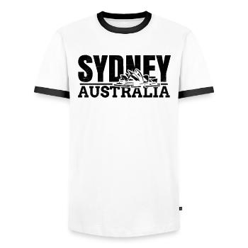 Sydney Australia - Männer Kontrast-T-Shirt - Weiß/Schwarz - Vorne - AI Model Female 172 light (172cm) & AI Model Male 178 dark (178cm)