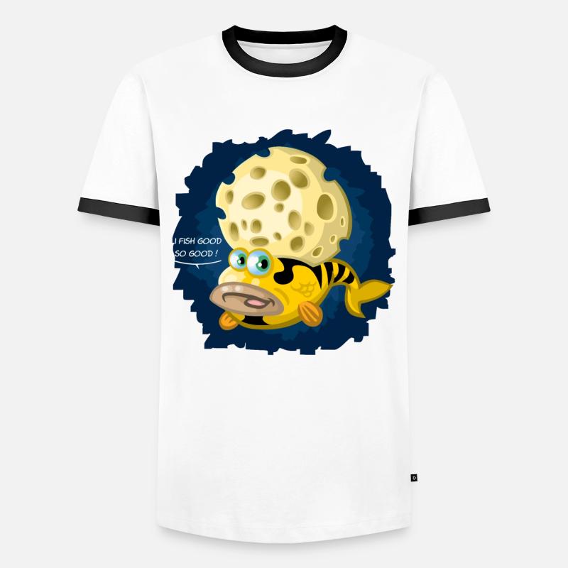 Funky fish - Men's Ringer Shirt - white/black