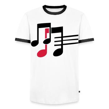 musik - Männer Kontrast-T-Shirt - Weiß/Schwarz - Vorne - AI Model Female 172 light (172cm) & AI Model Male 178 dark (178cm)