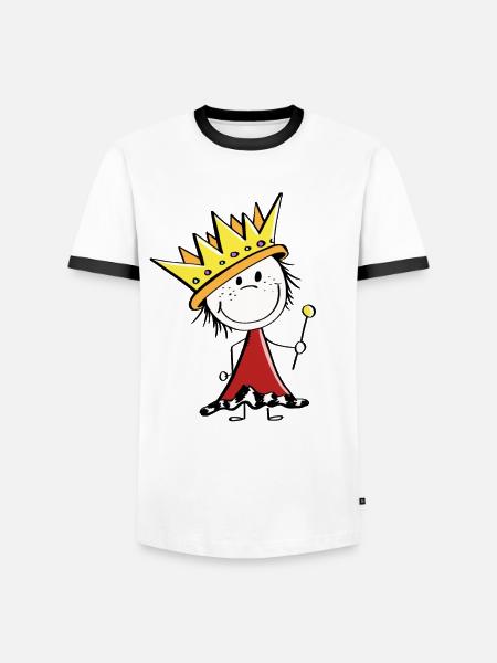 Sweet little king - kings - stick figures - Men's Ringer Shirt - white/black