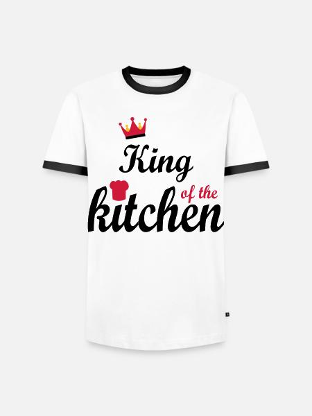 cuire à feu - T-shirt contrasté Homme - blanc/noir