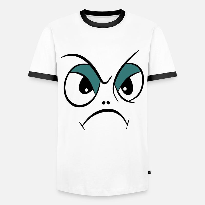 Böser Blick - Männer Kontrast-T-Shirt - Weiß/Schwarz