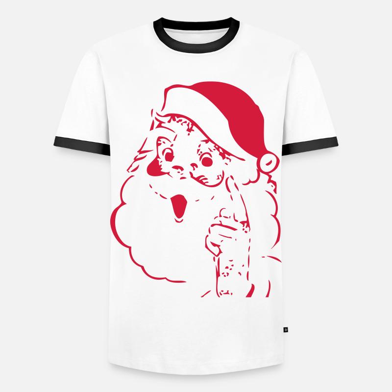 Weihnachtsmann - Männer Kontrast-T-Shirt - Weiß/Schwarz