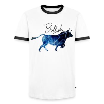 Bull Bull Bull Stock Actionnaire Actionnaire - T-shirt contrasté Homme - blanc/noir - Devant - AI Model Female 172 light (172cm) & AI Model Male 178 dark (178cm)