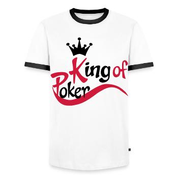poker - T-shirt contrasté Homme - blanc/noir - Devant - AI Model Female 172 light (172cm) & AI Model Male 178 dark (178cm)