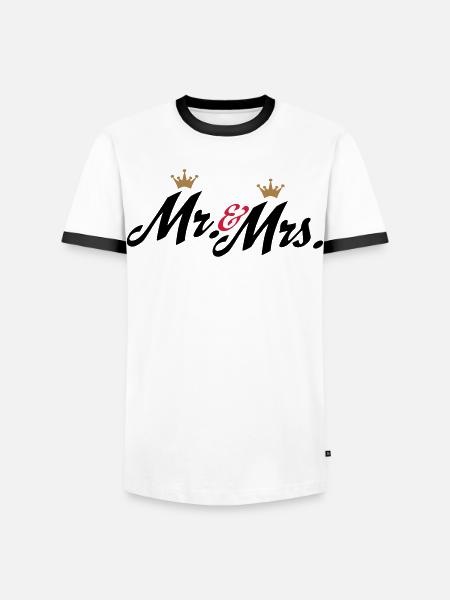 wedding - Men's Ringer Shirt - white/black