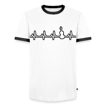Violin violin - Men's Ringer Shirt - white/black - Front - AI Model Female 172 light (172cm) & AI Model Male 178 dark (178cm)