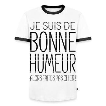 Illustration Mystique d'Animaux Solaires - T-shirt contrasté Homme - blanc/noir - Devant - AI Model Female 172 light (172cm) & AI Model Male 178 dark (178cm)