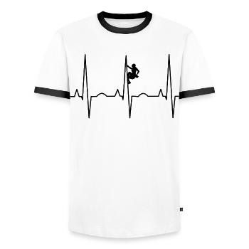 Klettern Bergsteiger - Männer Kontrast-T-Shirt - Weiß/Schwarz - Vorne - AI Model Female 172 light (172cm) & AI Model Male 178 dark (178cm)