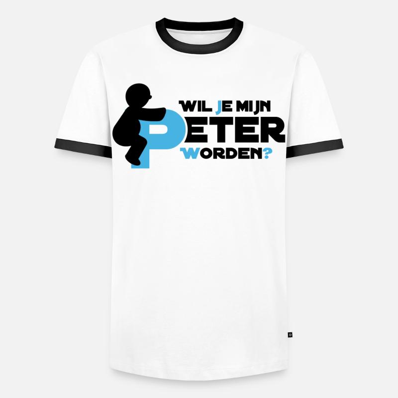 Peter white - Men's Ringer Shirt - white/black