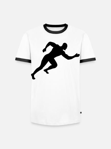 läufer - Männer Kontrast-T-Shirt - Weiß/Schwarz