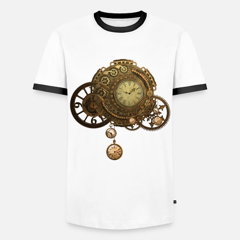 Wunderbare steampunk Design - Männer Kontrast-T-Shirt - Weiß/Schwarz