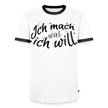 Lustiger Spruch - Männer Kontrast-T-Shirt - Weiß/Schwarz - Vorne - AI Model Female 172 light (172cm) & AI Model Male 178 dark (178cm)