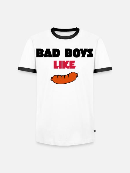 saucisse - T-shirt contrasté Homme - blanc/noir