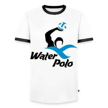 water-polo - T-shirt contrasté Homme - blanc/noir - Devant - AI Model Female 172 light (172cm) & AI Model Male 178 dark (178cm)