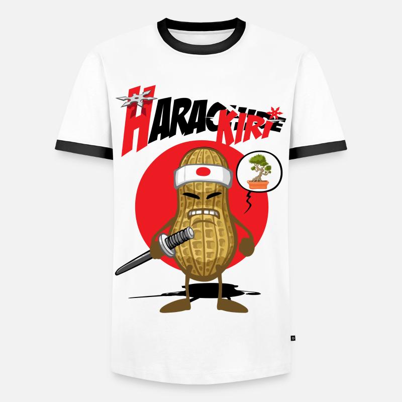 Peanut kiri - Männer Kontrast-T-Shirt - Weiß/Schwarz