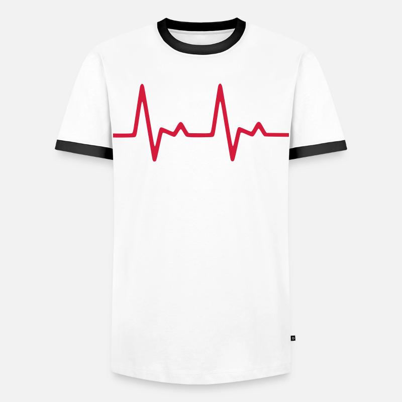 ECG_01 - Men's Ringer Shirt - white/black