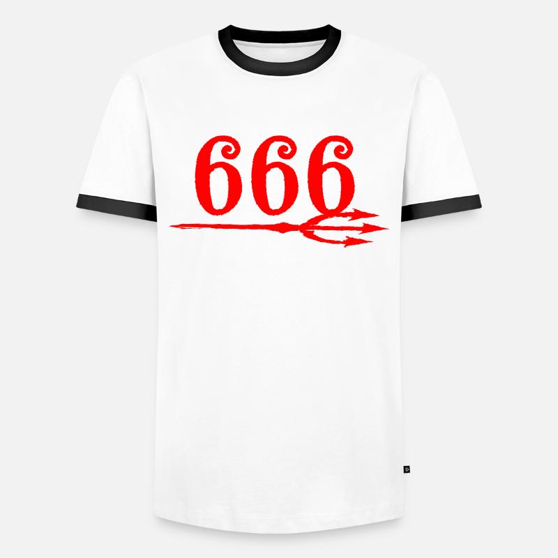 666 Devils Trident - Men's Ringer Shirt - white/black