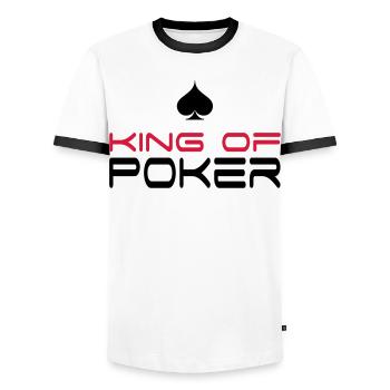 poker - T-shirt contrasté Homme - blanc/noir - Devant - AI Model Female 172 light (172cm) & AI Model Male 178 dark (178cm)
