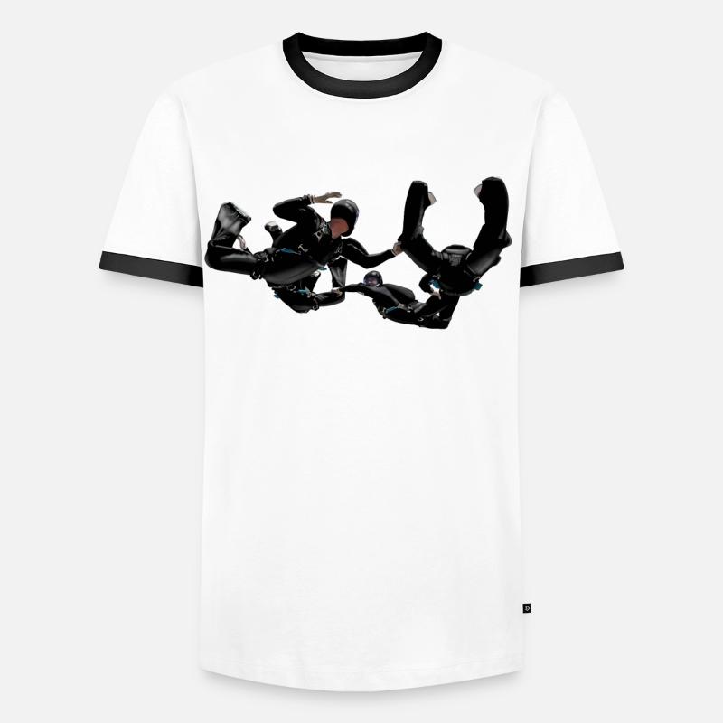 Skydivers - Männer Kontrast-T-Shirt - Weiß/Schwarz
