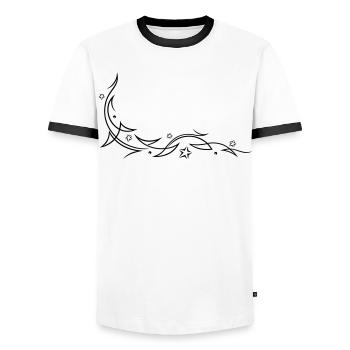 Tribal with stars - Men's Ringer Shirt - white/black - Front - AI Model Female 172 light (172cm) & AI Model Male 178 dark (178cm)
