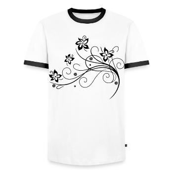 Blumenranke, Blumen, flowers - Männer Kontrast-T-Shirt - Weiß/Schwarz - Vorne - AI Model Female 172 light (172cm) & AI Model Male 178 dark (178cm)