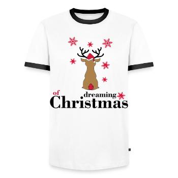 weihnachten - Männer Kontrast-T-Shirt - Weiß/Schwarz - Vorne - AI Model Female 172 light (172cm) & AI Model Male 178 dark (178cm)