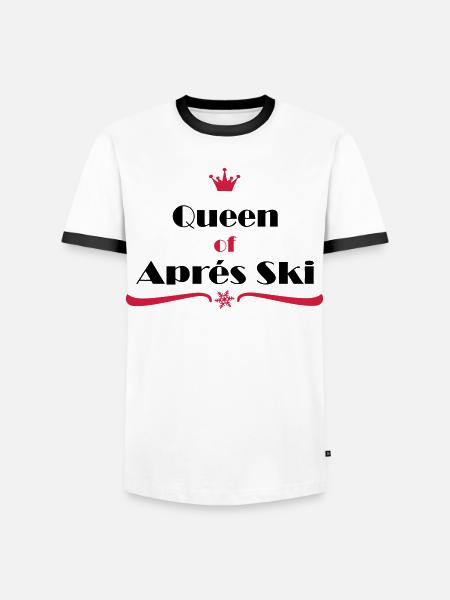 queen of apres ski - Men's Ringer Shirt - white/black